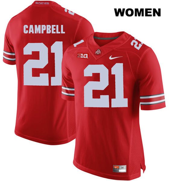 Ohio State Buckeyes Women's Parris Campbell #21 Red Authentic Nike College NCAA Stitched Football Jersey LJ19L64EI